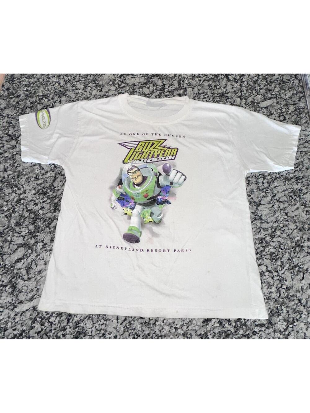 Disneyland Resort Paris 2006 Buzz Lightyear Kids Size 10 White Short Sleeve